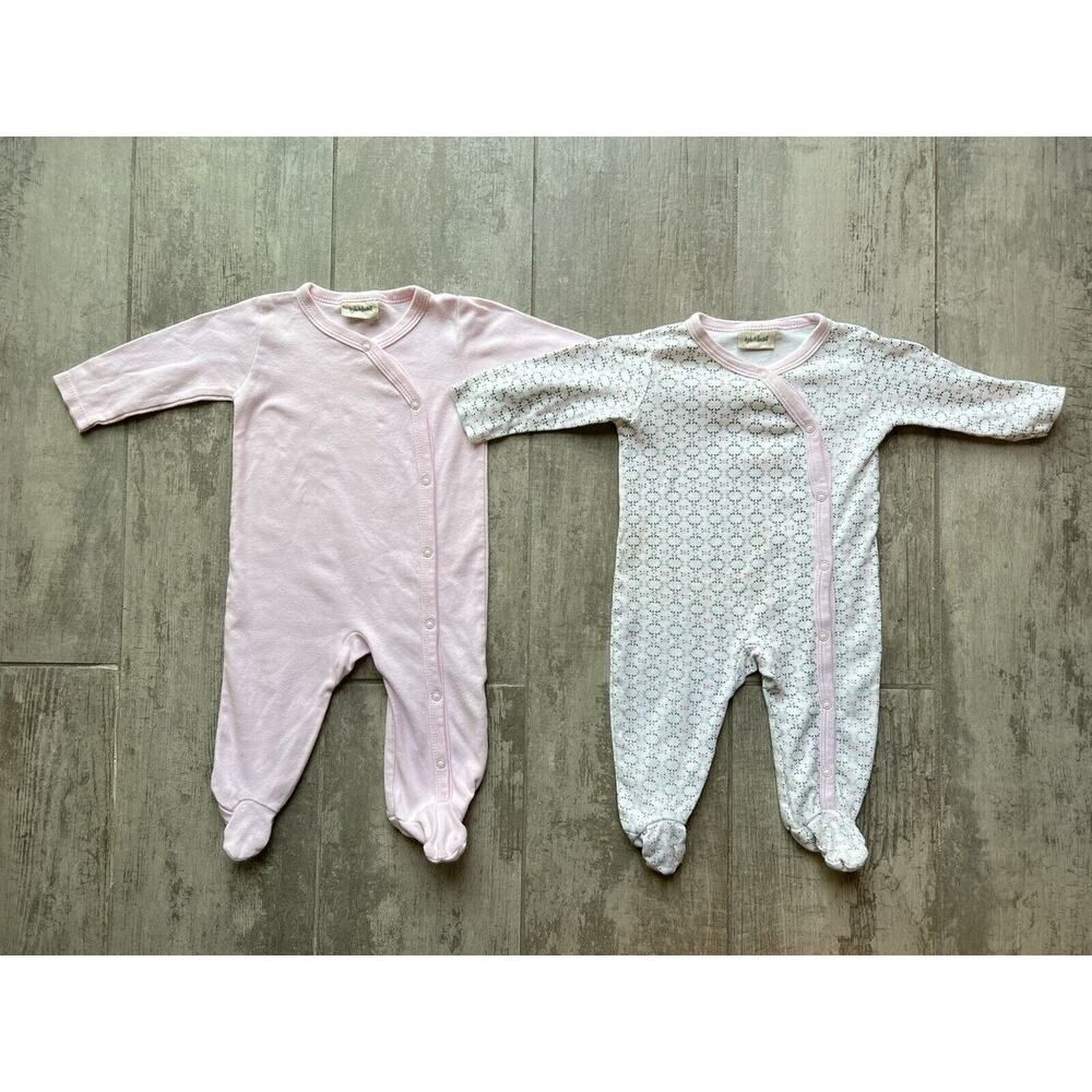 KYLE & DEENA 2 Piece Set One Piece Sleeper Outfit Footie Pjs Pajamas Girls 3-6m